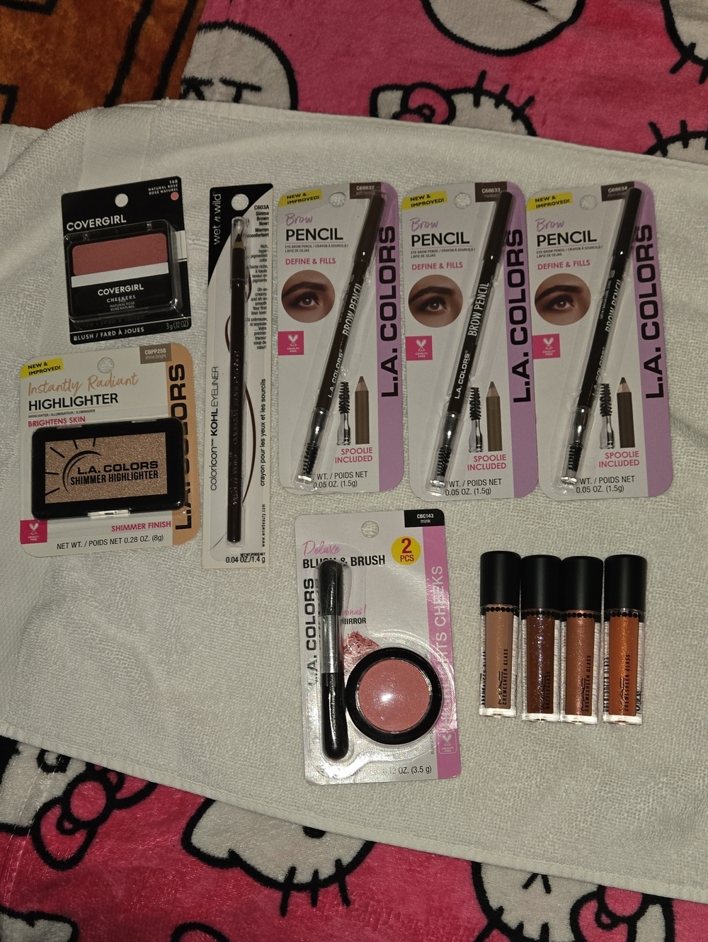 Assorted L.A. Colors Brow Pencil & CoverGirl Blush Bundle - Pink/Bronze Shades